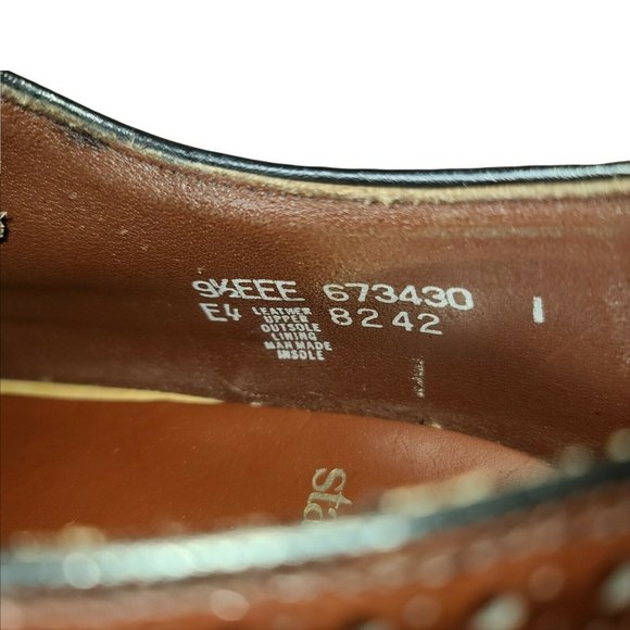 VINTAGE Stacy Adams Gunboats Full Pebble Grain Leather Wingtip 9.5 EEE - Picture 9 of 11
